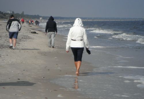 walk on the beach baltic sea island of usedom