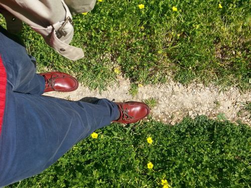 walking feet grass