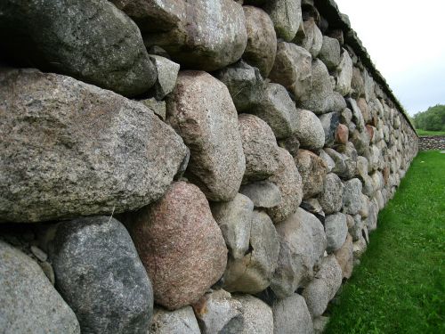 wall stone grass