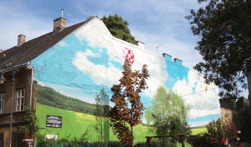 wall painting clouds