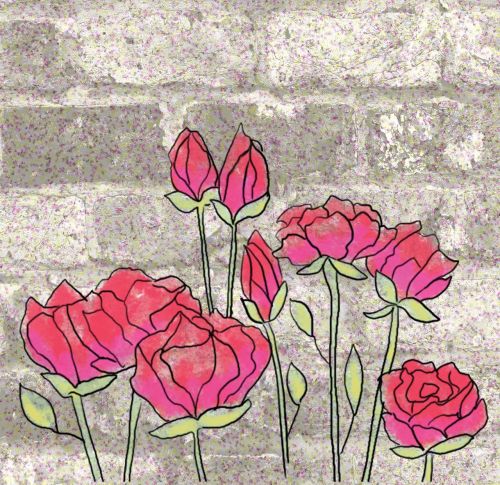 wall flowers roses