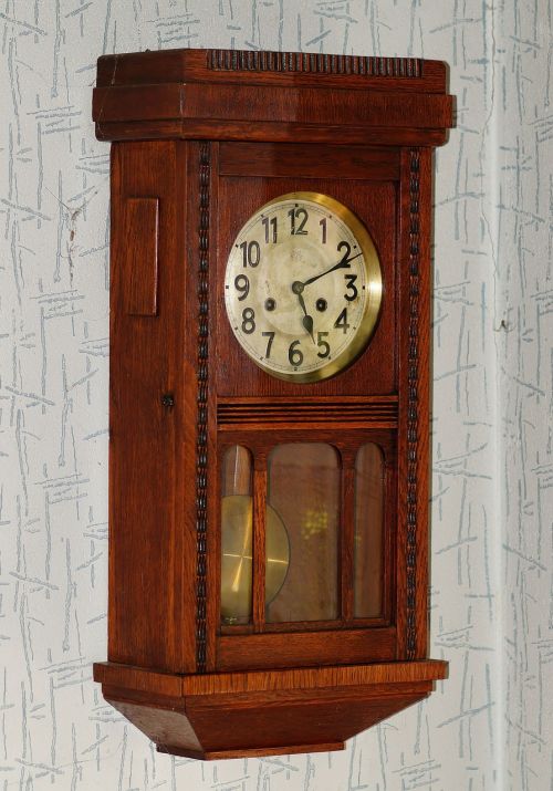 wall clock antique wood