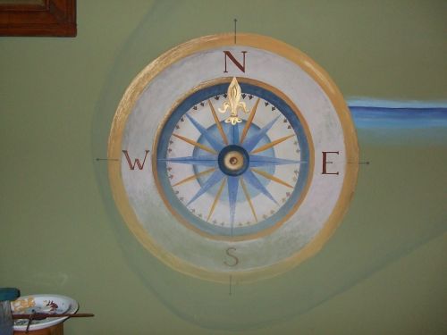 wall painting compass falidekor