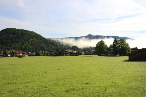 wallgau meadow clouds