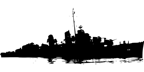 war ship silhouette ship