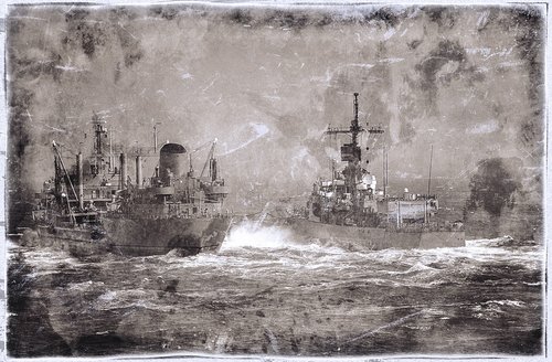 war ship  battle  ocean