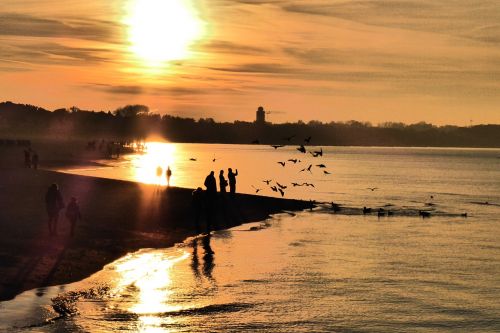 warnemünde abendstimmung beach