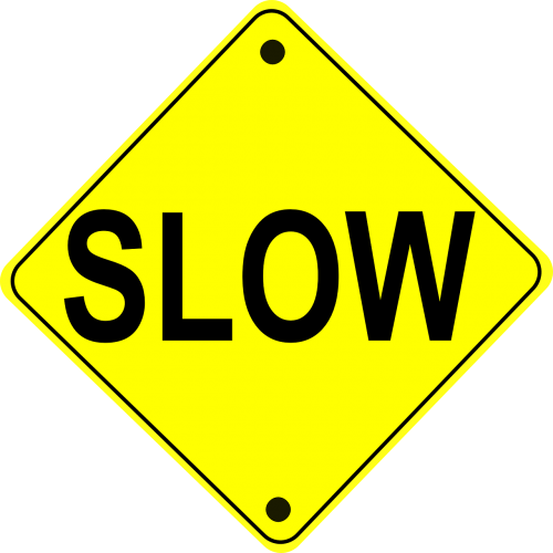 warning sign slow traffic