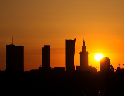 warsaw  sunrise  the sun