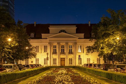 warsaw  architecture  lights