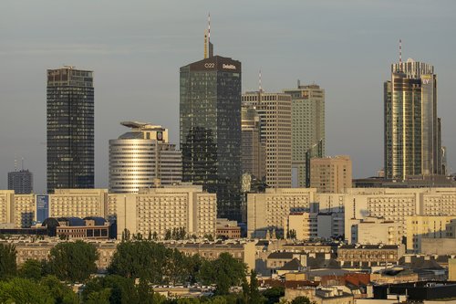 warsaw  architecture  lights