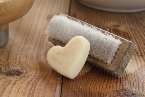 wash brush soap heart soap