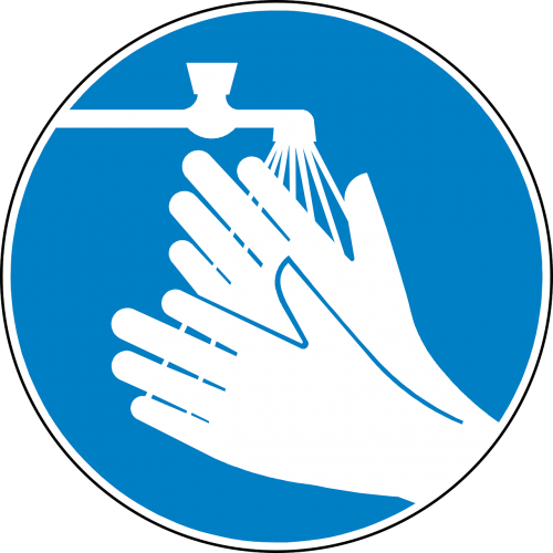 wash hands clean blue