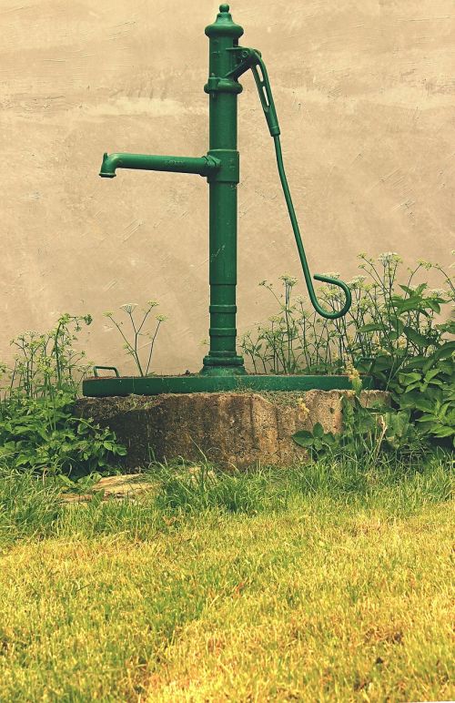 water pump old man