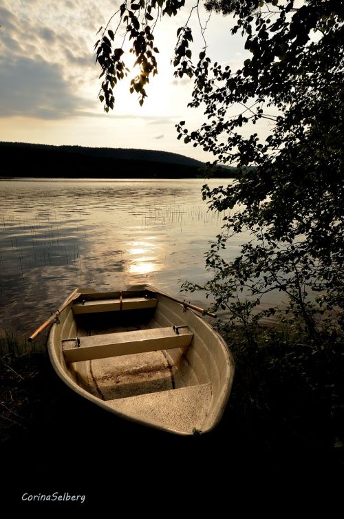 water boat evening