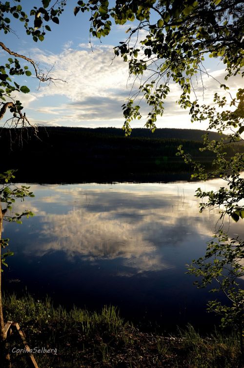 water mirroring lake