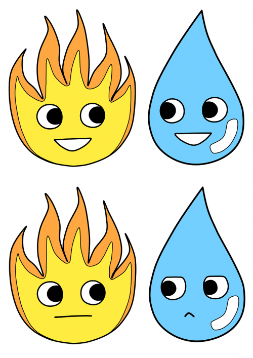 water fire cartoon