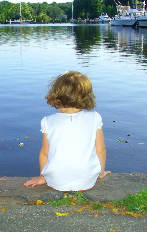 water little girl peaceful