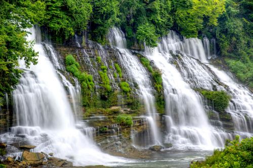 waterfall twins fall landscape