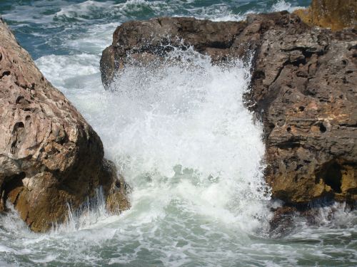 water rocks waves
