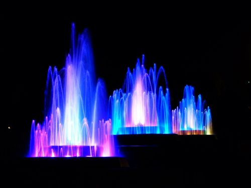 water fountain illuminated