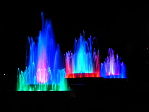 water fountain illuminated