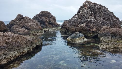 water rocks sea