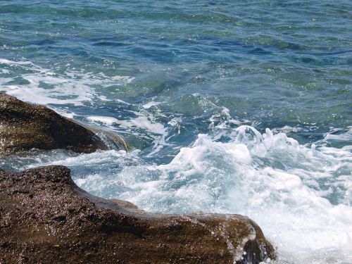 water rocks sea