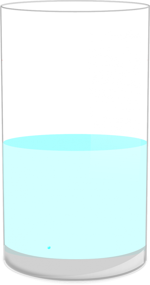 water glass half