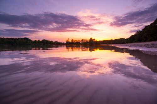 water sunset reflection