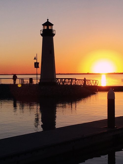 water  sunset  lighthouse