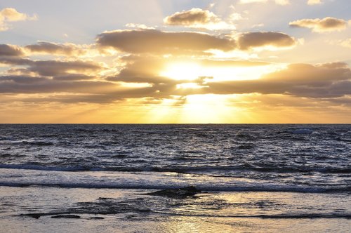 water  sunset  nature