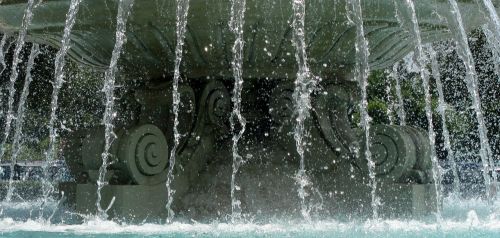water falling water fountain