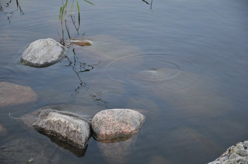 water  stones  lake