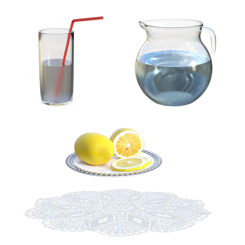 water  pitcher  lemons