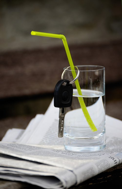 water  water glass  car keys