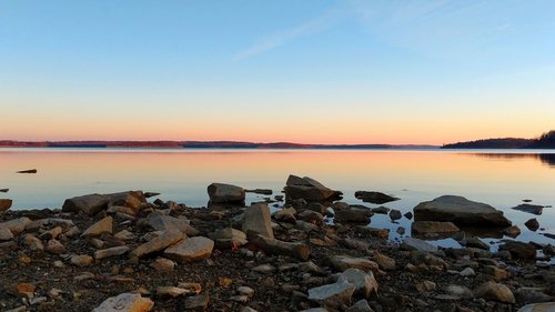 water  lake  sunset