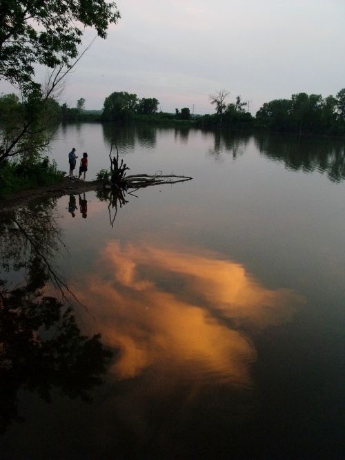 water reflection sunset