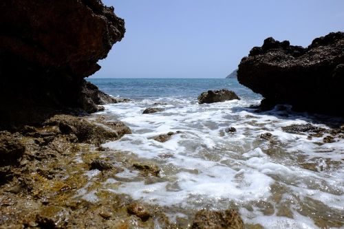 water sea mountains