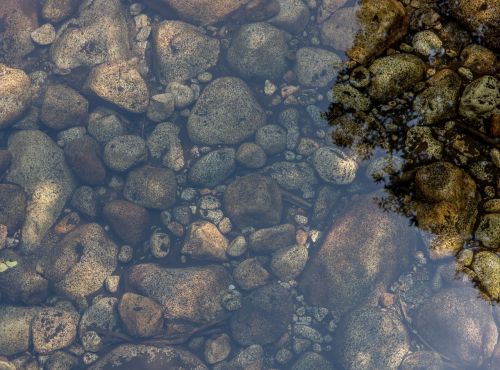 water transparent stones