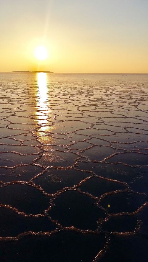 water bodies sunset sea