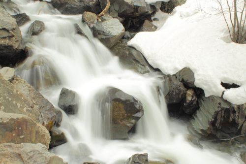 water fall colorado mountain runoff