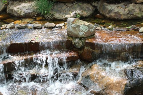 water falling rocks nature