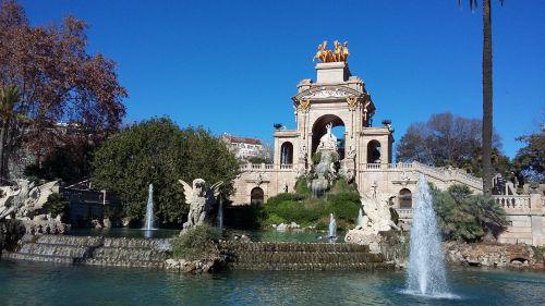 Water Feature In A Barcelona Park