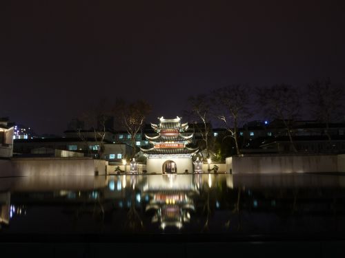 water features night view historical sites