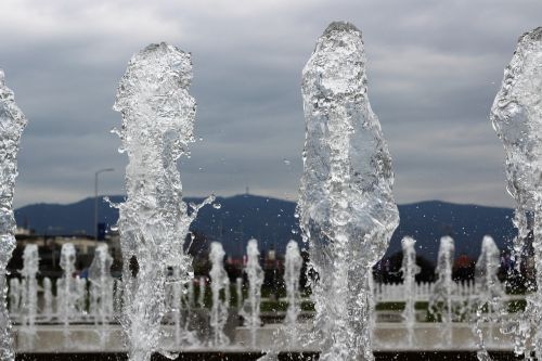 water fontana sprinkling zagreb panorama