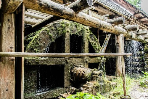 water mill water wooden mill