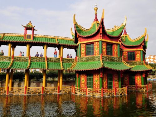water park chinese style building structure