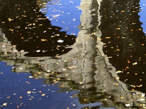 water reflection autumn river