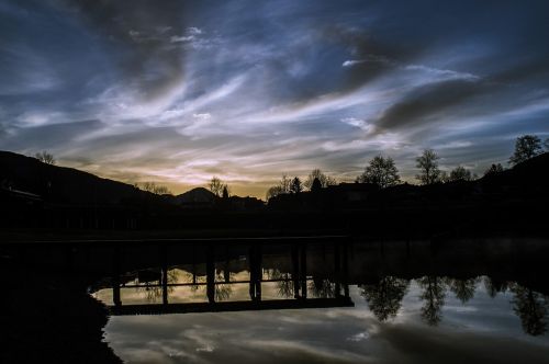 water reflection lake sunrise